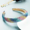 Vintage Barock Starry Strass Schwamm Stirnband Mode Haar Zubehör Weibliche Leopard Glänzende Haarbänder Boutique Haar Hoop Neue