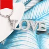 Favore di partito Romantico Diamante Lettera Portachiavi Ciondolo Metallo AMORE Portachiavi Coppia Portachiavi Pendenti Decorazione creativa Accessori T2I53429