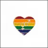 Pins, Broches Jóias Design Esmalte Orgulho Lgbt para Mulheres Homens Gay Lésbica Arco-íris Amor Lapela Pins Crachá Moda Aessórios em BK Drop Deliver