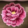 Chinese style red peony flower carpet thick livingroom and bedroom area rug pink flower door mats Wedding parlor hallway rugs 211204