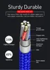 كابلات هاتف محمول سريعة 1 متر 1.5 متر 2 متر 3 متر نوع c مايكرو مضفر سبيكة PD USb كابلات لسامسونج s10 s20 s21 ملاحظة 20 htc lg xiaomi usb-c كابل شاحن