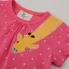 Été filles robes coton girafe broderie à manches courtes rayure mignon enfants vêtements enfant en bas âge robes Costume