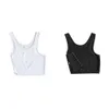 Derruilady Casual Sportwear piersi Klatka piersiowa Binder Trans Crop Top Kobiety Oddychające Rozciągliwe Kształtowanie Kształtowanie Klamra Czarny Tank Top Female X0507