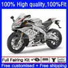 Инъекция для Aprilia Mille RSV 1000 R RSV1000 R RR Body 13NO.132 RSV1000R RSV-1000 09 10 11 2012 2013 2014 2015 RSV1000RR 2009 2010 2011 Серебряный белый 12 13 14 15