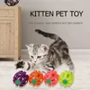 Brinquedos de gato 18 pcs colorido animal de estimação gatinho jogar bolas com jingle lightweight Bell ataca Chase chocalho brinquedo para