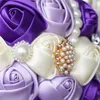 Ghirlande di ghirlande viola da sposa bouquet perla damigella d'onore fiori artificiali buche de notiiva diamond bouquets dono matrimoniale