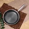 304 Stainless Steel Frying Pan 3-layer Temperature Non-stick Egg Steak Frying Pan Gas Induction Cooker Kitchen Tools Universal 210319