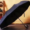 Классический английский стиль зонтик мужчины автоматические 10ribs сильные Windresistant 3 складной зонтик дождь бизнес мужского качественного парасоля 210320