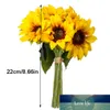 6 pcs / paquet simulation de tournesol artificiel fleur floral décor floral maison bureau faux tournesol