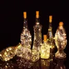 2M 20leds LED سلسلة ضوء الزجاجة على شكل زجاجة سدادة LED بطارية فاتحة الزجاج النحاس سلسلة الأسلاك