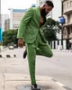 Herenpakken Blazers 2022 Stijlvol kostuum Homme Men Pak Wedding Green Man Blazer broek 2pcs jasbroek Bruidegom bruidegomsmannen Tailor-ma