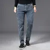 Icpans höst sommar denim jeans män rakt sträcka regelbundet för man svart klassisk vintage mens byxa stor storlek 29-38 40 210716