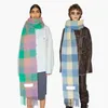 Fashion Europe Latest Autumn and Winter Multi Color Thickened Plaid Women's Scarf Acc with Extended Shawl Couple Warm G0922x9ur