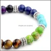 Beaded, Strands Seven Colorf Chakra Reiki Bracelet Energy Quartz Healing Nce Beads Women Fashion Jewelry Charms Bracelets Beaded Drop Delive