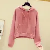 Autumn Women's Long Sleeves Hoodies Pocket Hooded Tops Girls Ladies Pullover Casual Sweatershirt A3990 210428