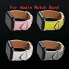 luxury Color Lychee Pattern Watchbands Watch Strap 42mm 38mm 40mm 44mm For iwatch 2 3 4 5 Bands Leather Bracelet Fashion Stripes Link