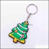 Klucze pierścienie Biżuteria Wersja kreskówki Cute Santa Claus Brelok Mężczyźni i Kobiety Boże Narodzenie Prezent Wisiorek Para Ring Ornament Drop Dostawa