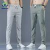 Men's Trousers Spring Summer Thin Green Solid Color Fashion Pocket Applique Full Length Casual Work Pants Pantalon 211112