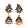Kvinnor Vintage Flower Eloy Oxidised Earrings Gypsy Brincos Trible Ethnic Beads Dingle Earrings Accessories