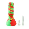 Hookah FDA Longer Folded Silicone Bong Portable Smoking Water Pipe with bowl Glass bongs Dab Rig