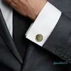 Vintage manschettknappar Antik Cooper Flower Mönster Tuxedos Formell klänning 4 Studs Manschettknappar Set för män smyckespresent