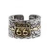 Pierścienie klastra Moda Osobowość Numer 66 Punk Crack Otwarty pierścionek dla mężczyzn Trend Biżuter Prezent5882527