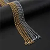 24 pollici Stainls Cerchio in acciaio Clavicola Perle Catena Bulk Bar Placcato oro 18 carati Elegante collana Donna Catene lunghe