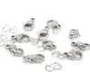 10 Meters Stainless Steel 2mm Cable Link Chain W/20p 10mm Lobster Clasps & 50 Pcs 7mm Open Jump Rings Jewelry Findings Marking DIY