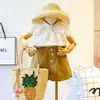 Summer Girls' Clothes Sets Lace Jacket Flower Bud+High Waist Shorts 2Pcs Suits Toddler Baby Kids Outfits Children's Clothing 210625