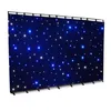 3x6m اللون الأزرق-أبيض LED Star Star Curtain Party Decoration Cloth Backdrop مع DMX512 Controller for Wedding Event256N