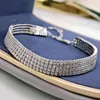 Oevas 100% 925 Sterling zilver Volledige koolstof diamant 18K vergulde armband voor vrouwen mousserende partij fijne sieraden cadeau