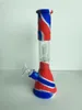 Bongs en silicone Percolateurs Narguilés droits Bécher avec bol de filtre en verre Quartz Bangers Fumée Tuyau à main Dab Rig Narguilé DHL