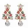 2021 new 1Pair Women Xmas Gift Elegant Jewelry Christmas Pearl Deer Earrings Reindeer Ear Stud