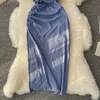 Sommer Sexy Liebsten, Figurbetontes Kleid Frauen Blau/Grau/Khaki Off Schulter Hohe Taille Vestidos Damen Vintage Robe Strand 2021 neue Y0603