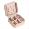 Packaging & Jewelry Box Portable Travel Storage Boxes Organizer Pu Leather Display Cases For Necklace Earrings Ring Jewellery Holder Case Dr