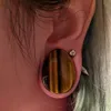 2Pcs Stone Ear Plug White Pink Opal Drop Heart Gauge Piercing Flesh Tunnel Keyhole Saddle Expander Stretcers Earring Jewelry304l