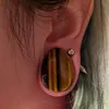 2 Stücke Stein Ohr Plug Weiß Rosa Opal Tropfen Herz Gauge Piercing Flesh Tunnel Schlüsselloch Sattel Expander Stretcers Ohrring Jewelry294L