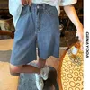 Genayooa Streetwear bleu coton Denim Shorts jean Style coréen été demi-longueur court Feminino taille haute Biker 210714