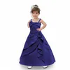 Crianças cetim vestido bordado menina algodão frisado camadas laço vestidos de casamento criança lindo bordado bordado princesa vestido 1476 b3