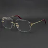 Grossistförsäljning Rimless T8200762 Unisex silver guld metallbåge Glasögon lunetter körglasögon C Dekoration glasögon bågar män Kvinnor Cut top Lens