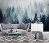 Wallpapers Bacal Non-woven 3D Wallpaper Mural Nordic Modern Minimalist Fresh Cloud Forest Living Room Sofa TV Background Home Decorative
