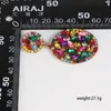 Pendientes colgantes redondos con diamantes de imitación multicolores elegantes, pendientes colgantes de cristal para mujer, joyería de fiesta