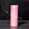 20 uncji UV Color Cup Sublimation Skinny Tumbler Biały Puste Proste Kumblery z pokrywką Słomy Stal nierdzewna Butelka wodna izolowana butelka