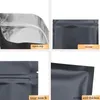 2021 Multi-rozmiary Czarny ZIP Płaskie Dolne Torby do pakowania Aluminiowa Folia Zipper Paint Packaging Mylar Pakiet Pakiet Torba na suche jedzenie i kwiat