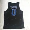 NCAA Kyrie 0 Tatum College Basketball Jersey 스티치 화이트 블루 블랙 탑 품질 유니폼