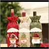 Christmas Decorations Festive Party Supplies Home & Gardenchristmas Champagne Set Red Wine Bottle Bag Table Decoration Old Man Snowman Elk Op