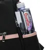 Сумки на открытом воздухе Случайный рюкзак Оксфордский рюкзак Женщины Черная водонепроницаем