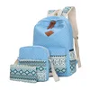 3 adet / takım etnik baskı gençler için tuval okul çantaları kızlar vintage schoolbags seyahat sırt çantası