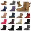 2021 도착 스노우 부츠 여성 신발 고품질 오스트레일리아 호주 겨울 LUXURYS 디자이너 부팅 블랙 네이비 블루 핑크 새틴 중간 발목 모피 부츠 크기 36-41