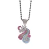 Commercio all'ingrosso Hip Hop Cartoon Collana pendente unicorno oro argento placcato coppia carina stile Trendy vendite dirette in fabbrica